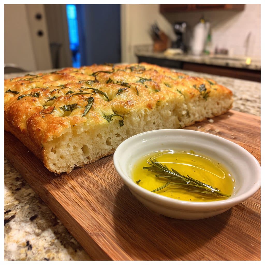 Aromatische Bärlauch-Focaccia mit Rosmarin und Meersalz