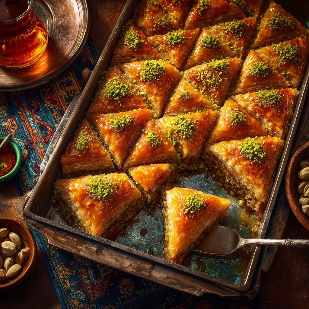 Baklava mit Pistazien und Walnüssen