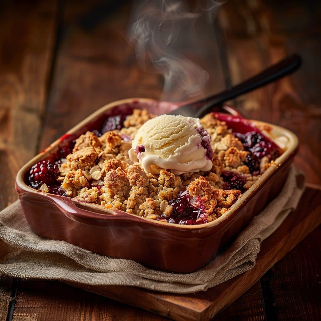 Beeriger Streuselkuchen mit Hafer-Topping (vegan)