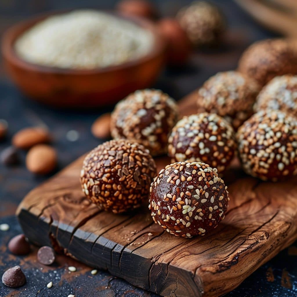 Berlin Halal Dattel-Pralinen mit Sesam und Kakao