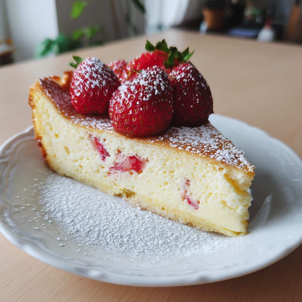 Cremiger Erdbeer-Käsekuchen ohne Boden