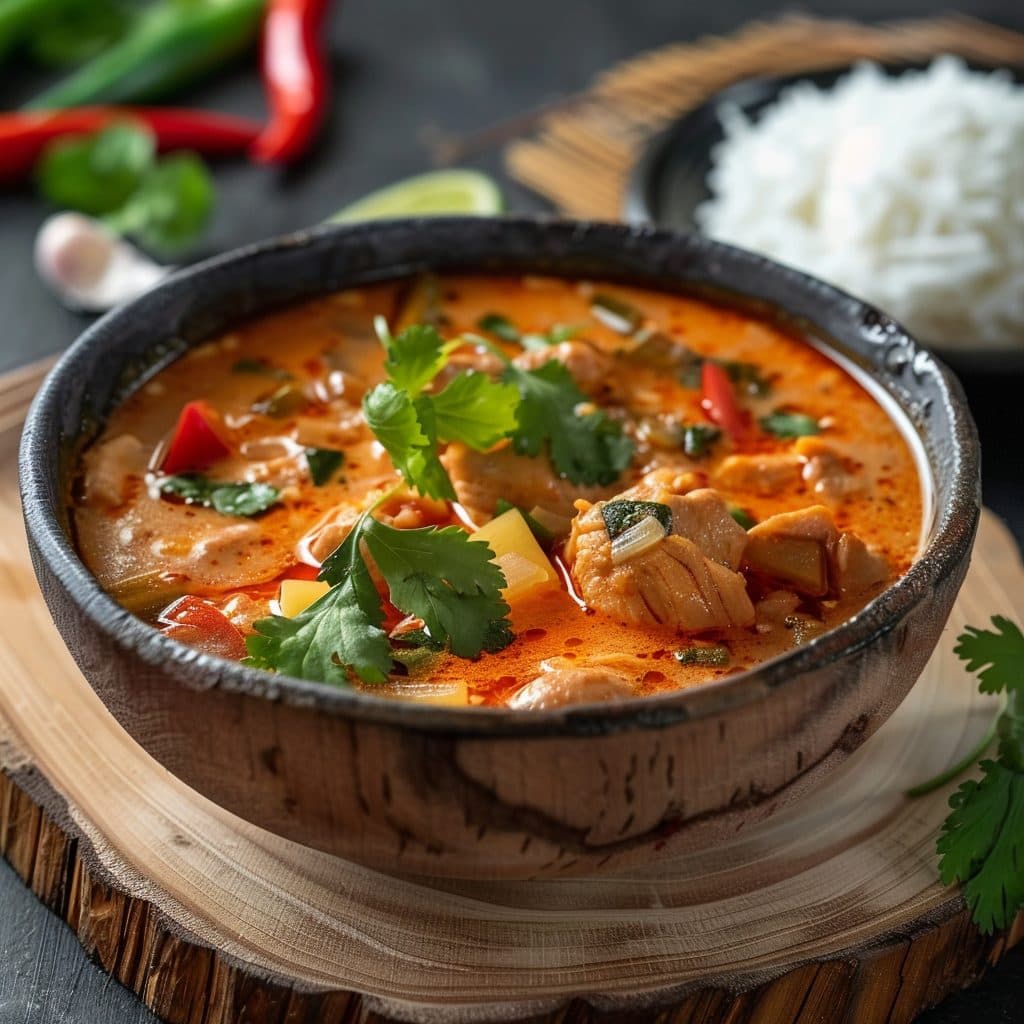 Cremiges Thai-Curry mit Hähnchen und Kokosmilch