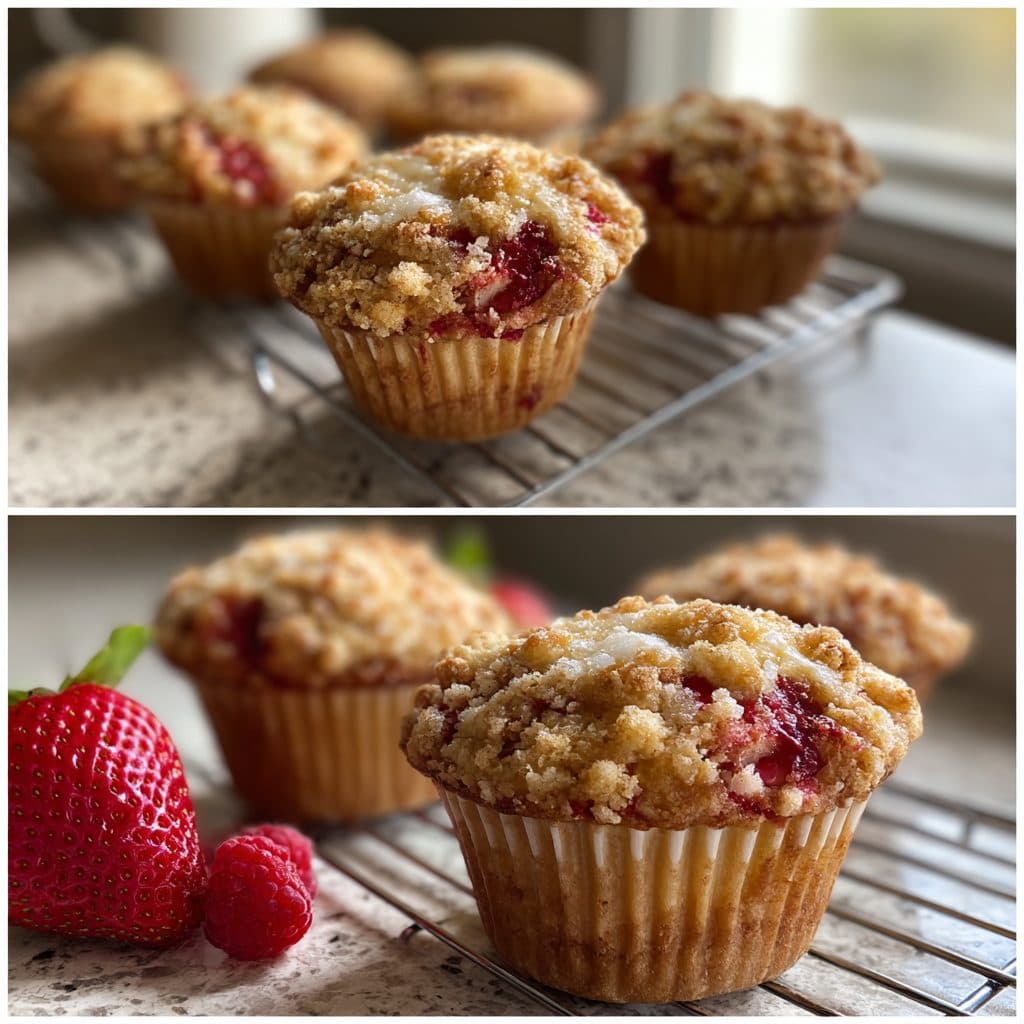 Erdbeer-Streusel-Muffins mit Haferflocken