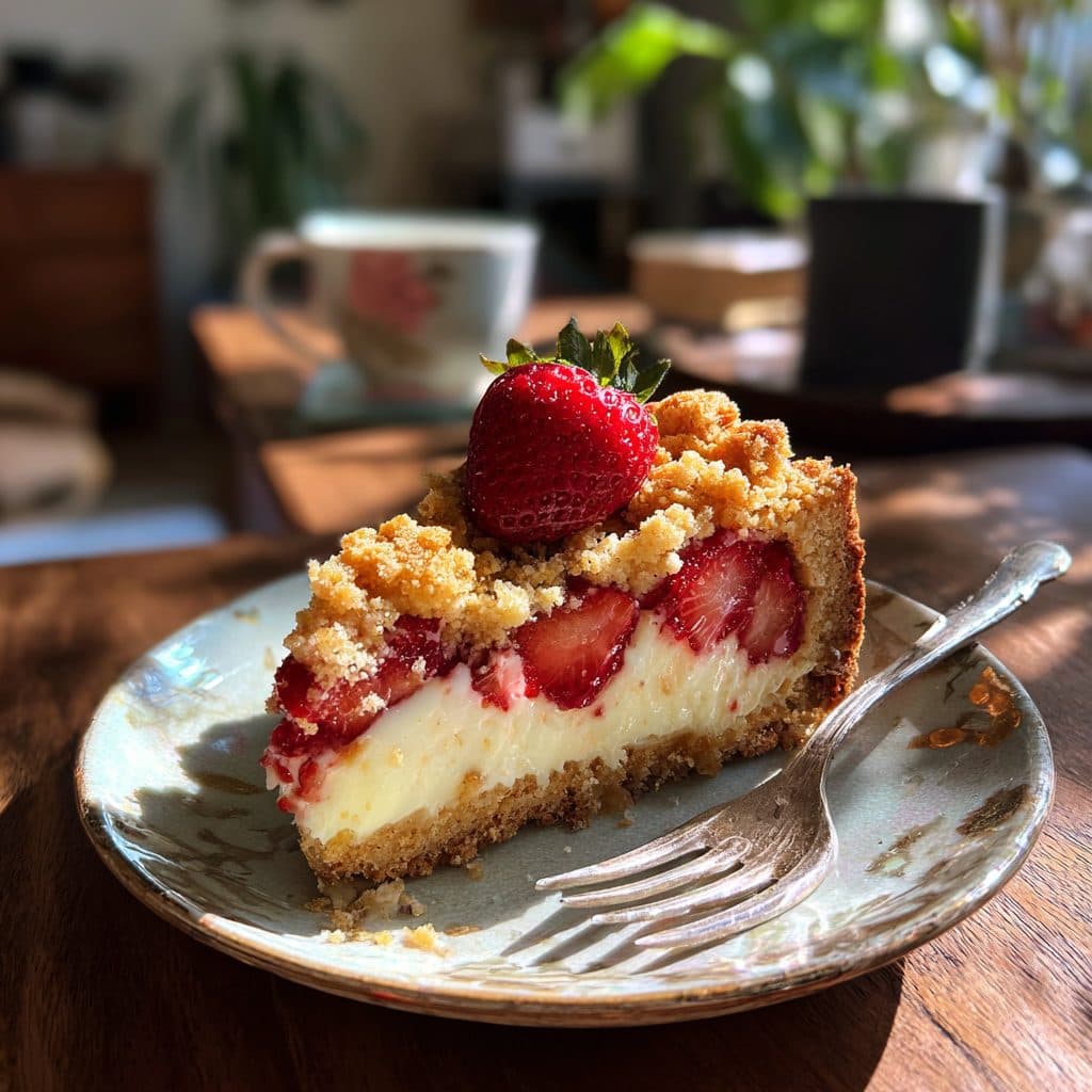Erdbeer-Streuselkuchen mit Ricotta-Zitronen-Füllung