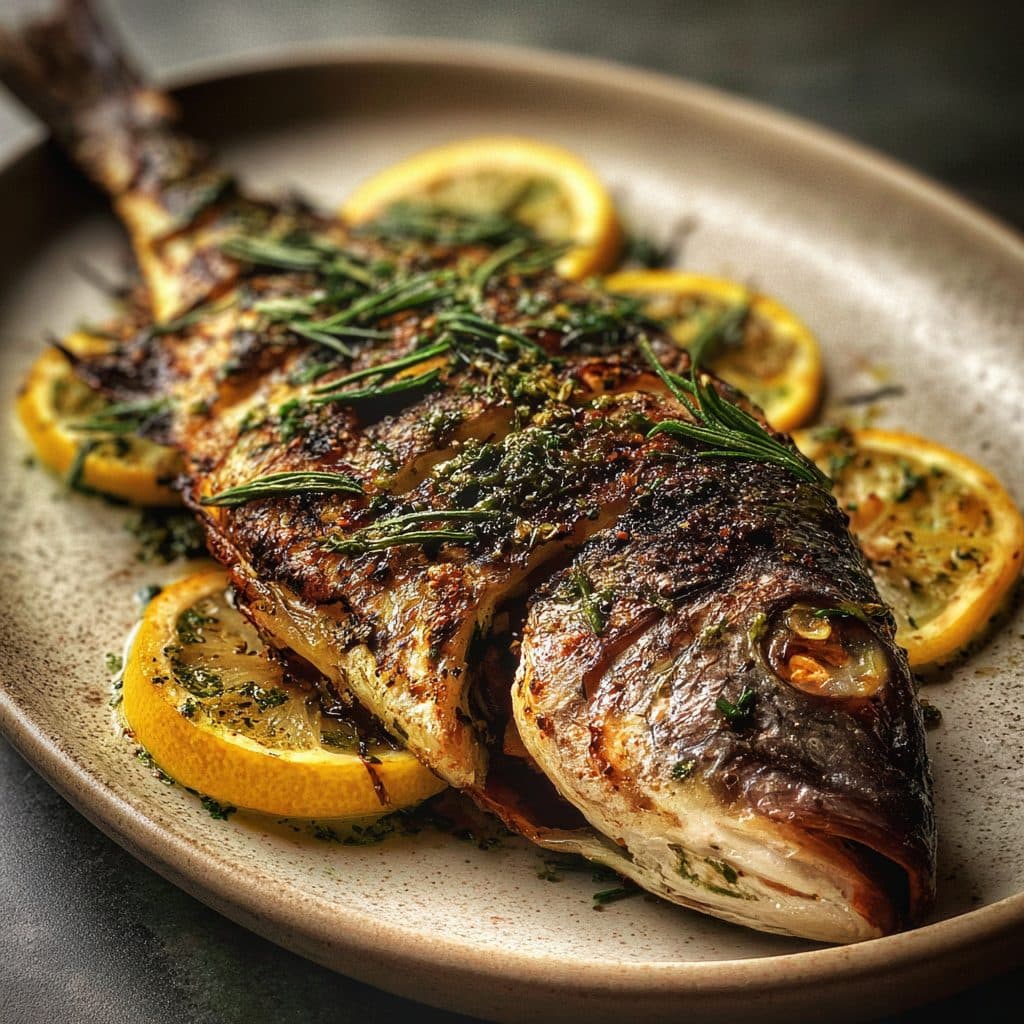 Gebratene Dorade mit Zitronen-Kräuter-Kruste