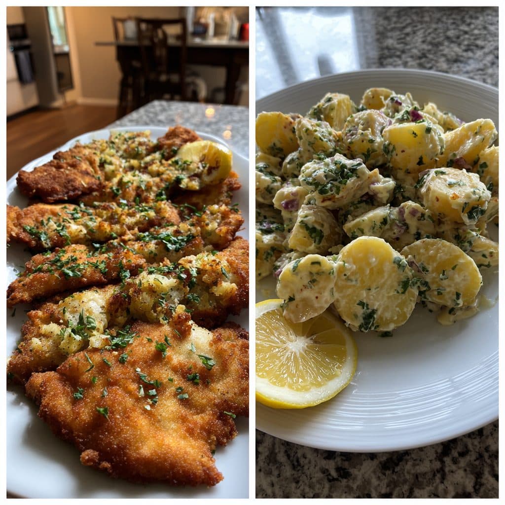 Hähnchen-Schnitzel mit Kartoffelsalat