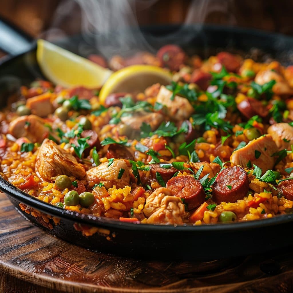 Hähnchen-Paella mit Chorizo