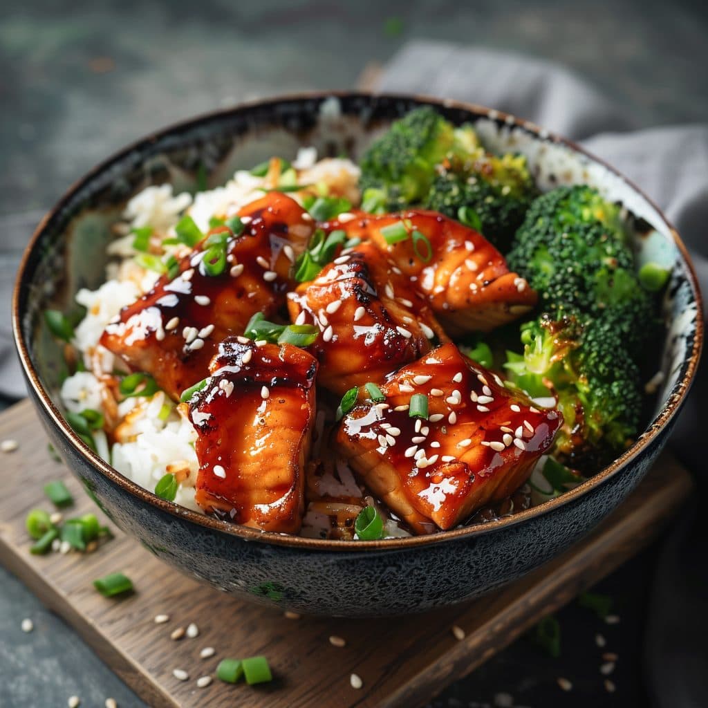 Hähnchen Teriyaki mit Brokkoli und Reis