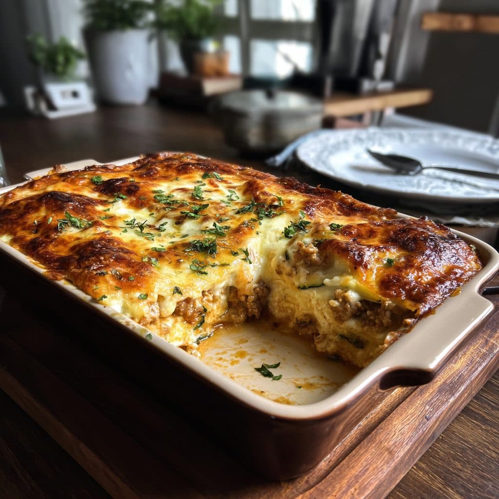 Hähnchen-Zucchini-Lasagne (Low-Carb)