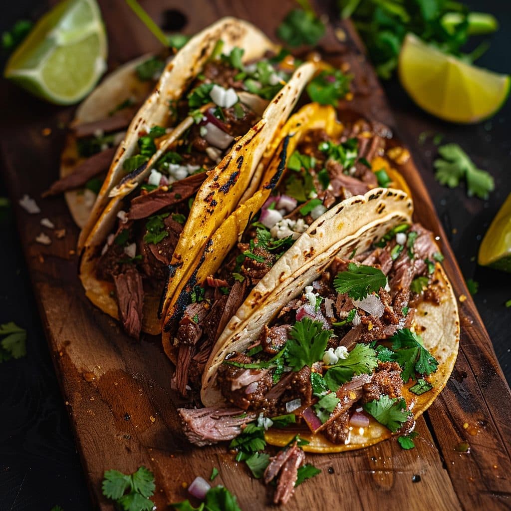 Herzhafte Kakao-Mole Tacos mit Rindfleisch