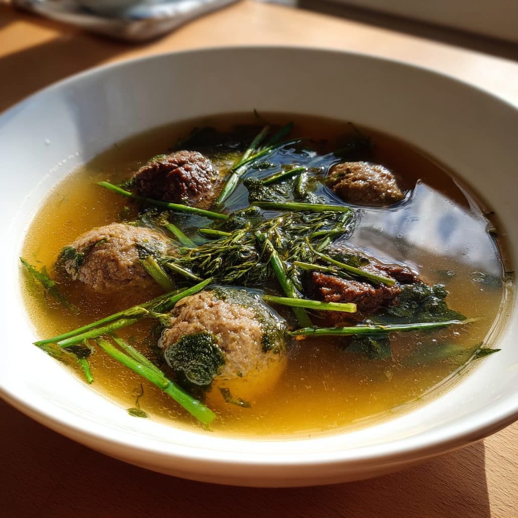 Herzhafte Rinder-Leberknödelsuppe