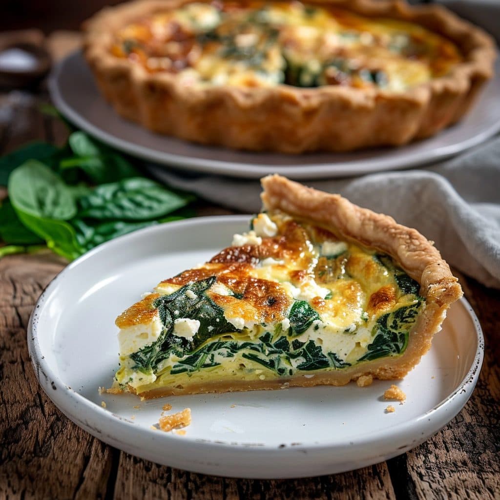 Klassische Spinatquiche mit Feta