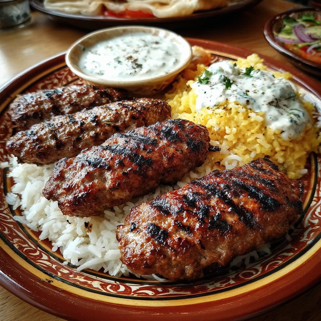 Saftige Köfte mit Minz-Joghurt und Orient-Reis