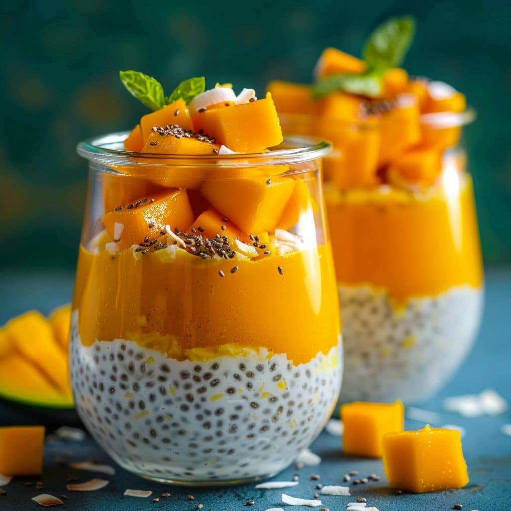 Kokos-Mango-Chia-Pudding