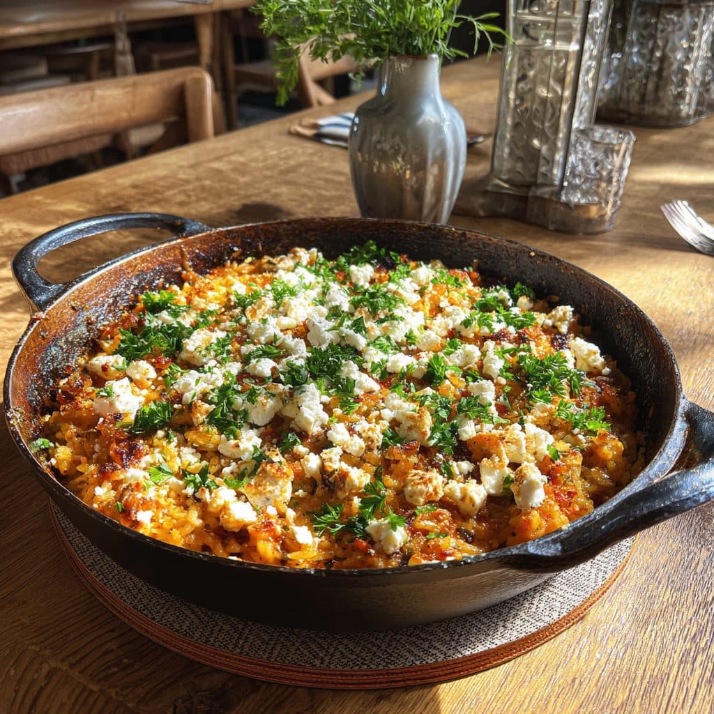 Kritharaki-Hackfleischpfanne mit Feta