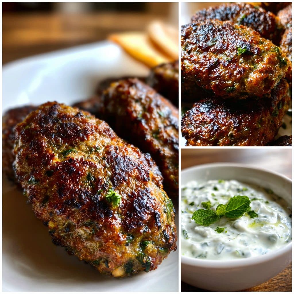 Saftige Rinder-Köfte mit Minz-Joghurt-Dip