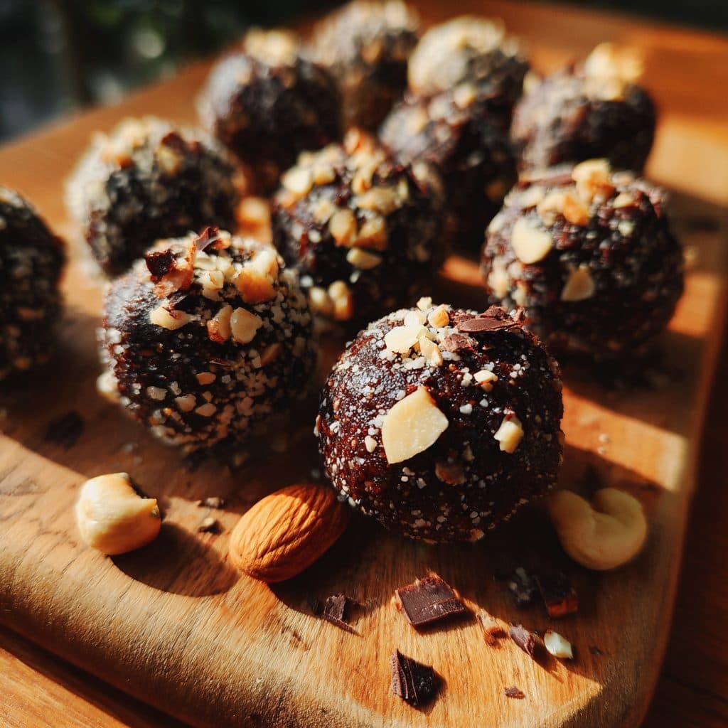 Vegane Energy Balls mit Datteln und Kakao