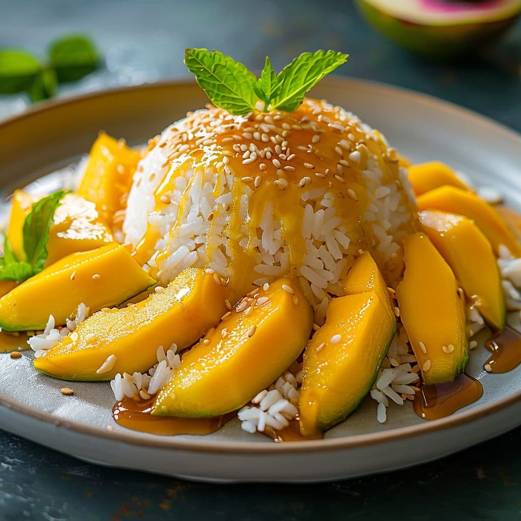 Veganer Kokos-Mango-Klebreis