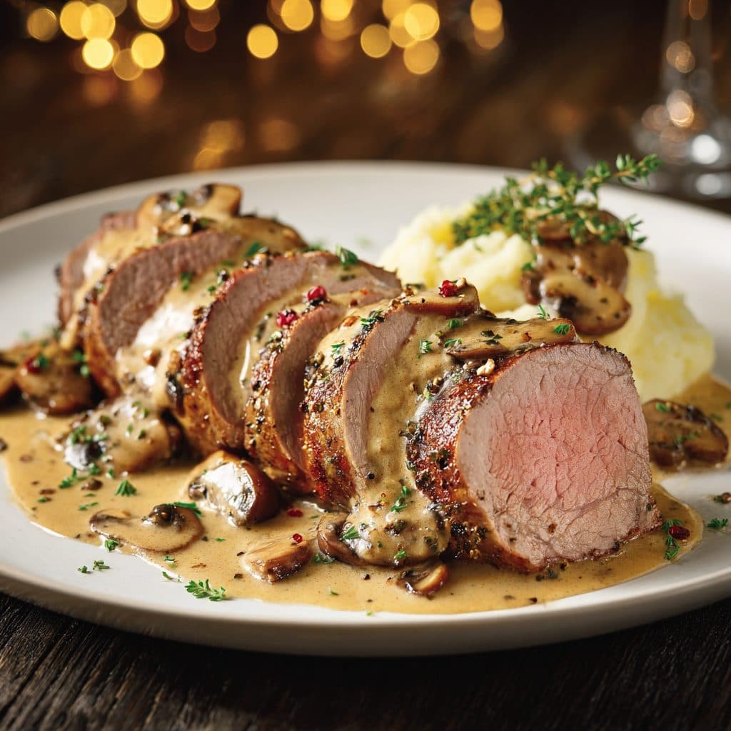 Zartes Kalbsfilet mit Pilzrahmsauce