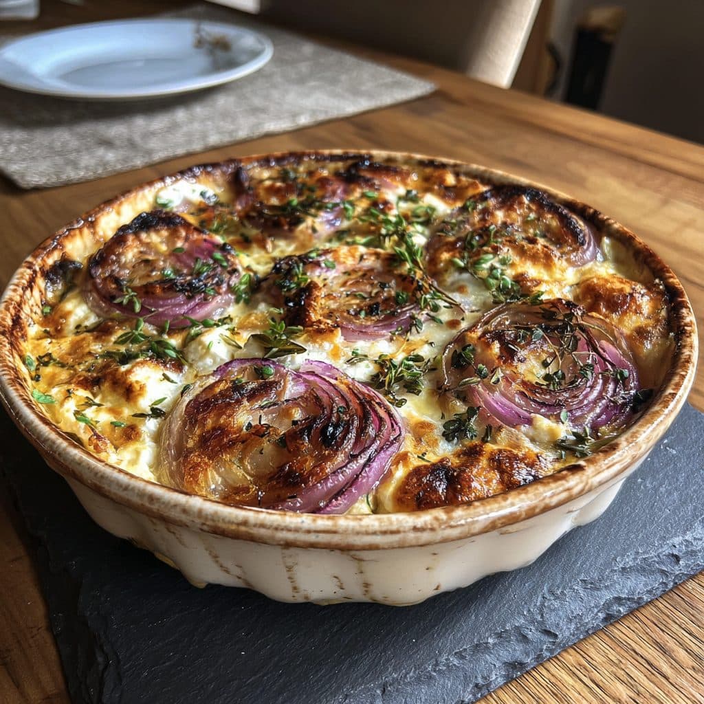 Knusprig gefüllte rote Zwiebeln mit Feta und Kräutern