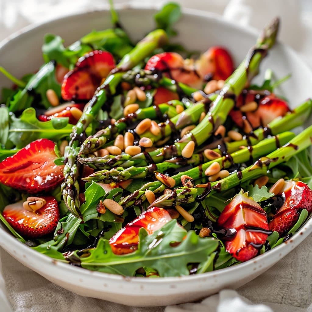 Spargelsalat mit Erdbeeren und Balsamico